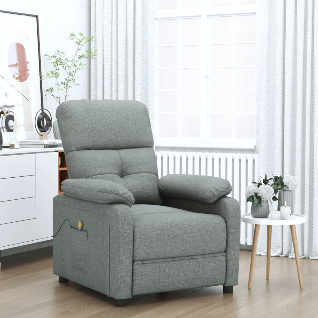 vidaXL Massage Chair Leisure Adjustable Chair for Home Theater Cinema Fabric-3
