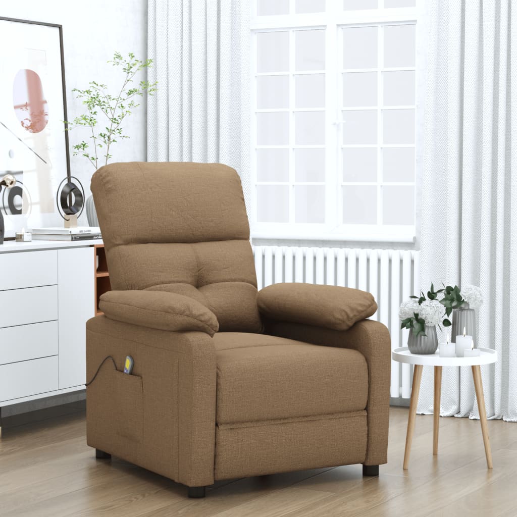 vidaXL Massage Chair Leisure Adjustable Chair for Home Theater Cinema Fabric-6