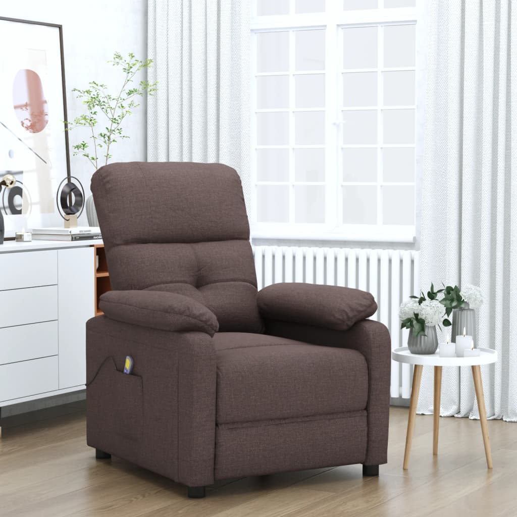 vidaXL Massage Chair Leisure Adjustable Chair for Home Theater Cinema Fabric-8