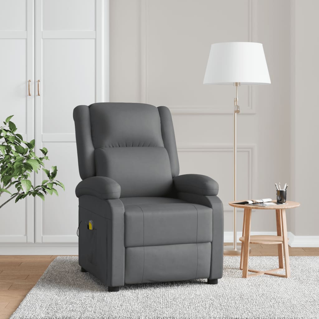 vidaXL Massage Chair Adjustable Reclining Chair Theater Armchair Faux Leather-2