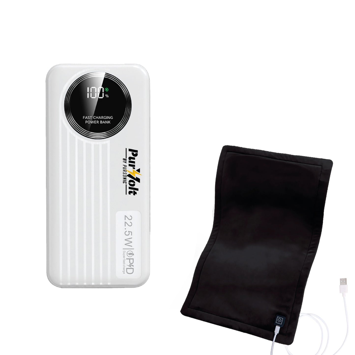 LED Fast Charging Power Bank & Extra Large Electric Heating Pad: Power & Comfort Duo!-0